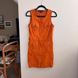 Ventcouvert designer goat skin leather dress